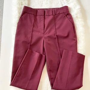 ASOS Maroon Pleated Career Wear Pants